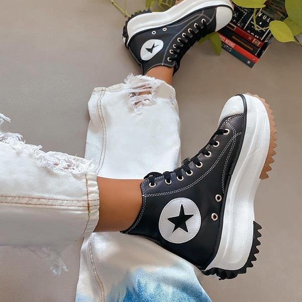 Herstyled Non-Slip Sole High Top Lace Up Boots
