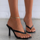 Herstyled Women's Pu Flip-Flops Stiletto Heel Sandals