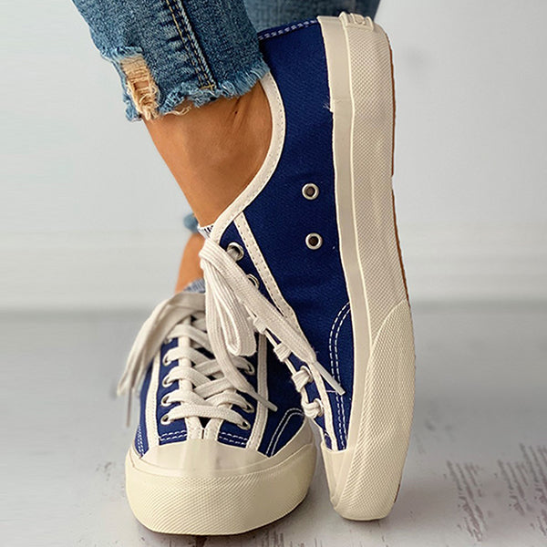 Herstyled Lace-Up Casual Canvas Sneaker