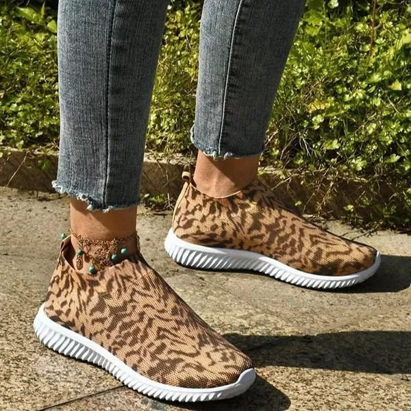 Herstyled Women's Fashionable Leopard Print Sneakers