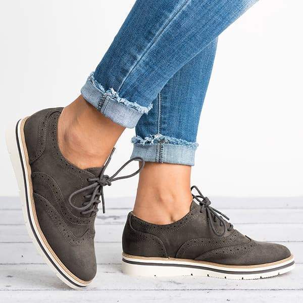 Herstyled Lace Up Perforated Oxfords Shoes